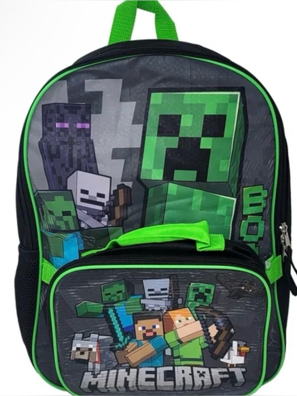 Minecraft Backpack & Lunch Bag Insulated Detachable Creeper Alex Steve Set NWT - Picture 1 of 10